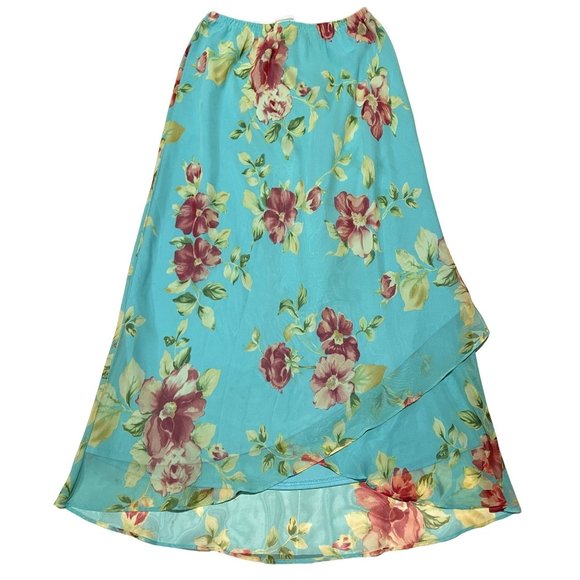 FLORAL BLUE SKIRT SIZE 8 | U1 - Picture 1 of 6